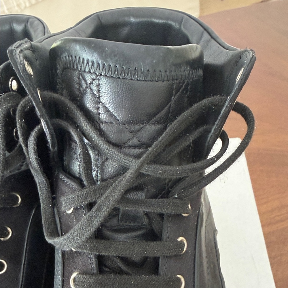 Dior Black Quilted High-Top Sneakers - Picture 8 of 9
